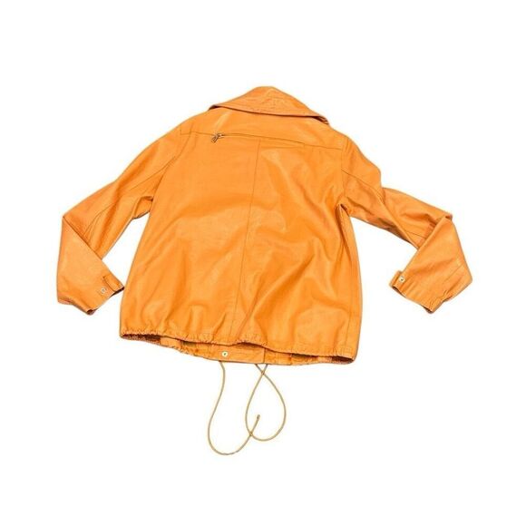 Theory orange leather jacket size small - Picture 7 of 7